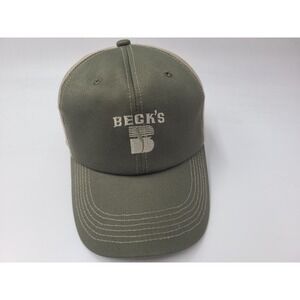 Becks Hybrids Corn Seed Legend Snapback Hat Cap Farm Dad Men Women Green Beige